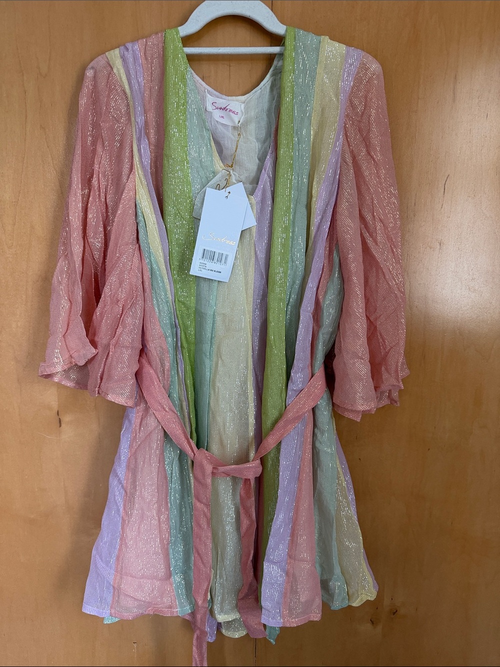 SUNDRESS Pastel Rainbow Shimmer Dress L/XL